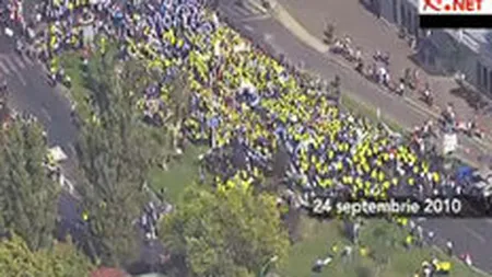 8.000 de manifestanti s-au strans la Palatul Cotroceni si cer sa discute cu presedintele Basescu