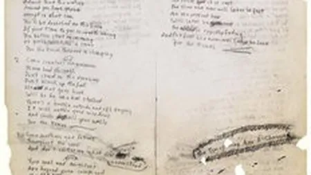 O ciorna scrisa de Bob Dylan, vanduta cu 442.500 $