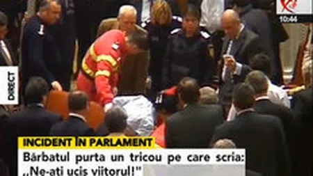 Gest extrem: O persoana s-a aruncat de la balconul Parlamentului (Update: opiniile DailyBusiness.ro)
