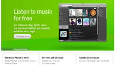 Site-ul de streaming de muzica Spotify a ajuns la 1 milion de clienti platitori