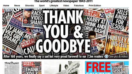 A aparut ultima editie a saptamanalului News of the World