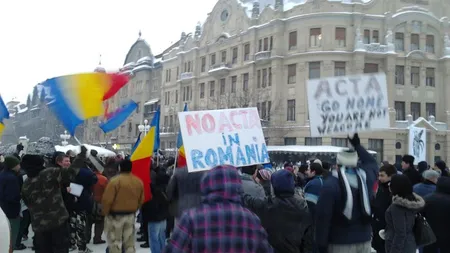 Proteste impotriva tratatului ACTA la Bucuresti