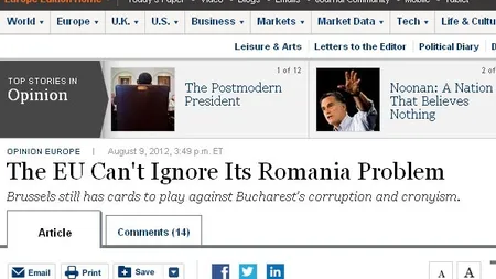 WSJ: Ponta spera ca Bruxelles-ul s-a plictisit de Romania