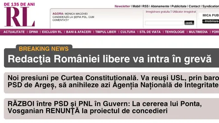 Redactia Romania Libera intra in greva