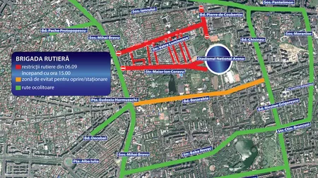 Meciul Romania-Turcia restrictioneaza circulatia pe strazile din zona Arenei Nationale