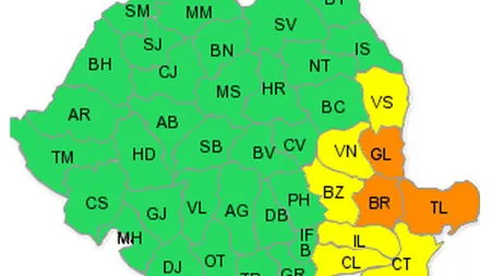 Cod portocaliu si galben de ploi