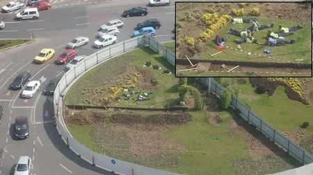 Viralul zilei: De ce a fost ridicat un gard in rondul de la Piata Presei? Pentru ca Dorel exista (Foto)