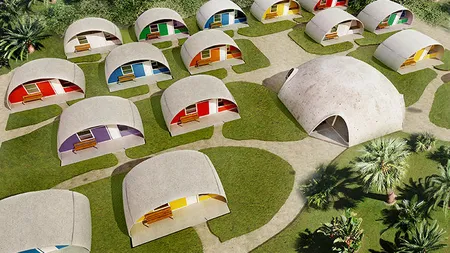 O metoda de constructie nebuna e pe cale sa renasca: Case low-cost din beton umflat ca un balon (Foto)