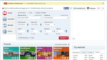 Paravion: Numarul de vacante platite online cu cardul s-a inzecit in S1