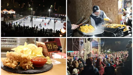 FOTO! S-a deschis Târgul de Crăciun din Drumul Taberei. Organizare ca la Untold, preturi de Viena! Cât plătesc bucureștenii pentru o porție de falafel, un cozonac sau alte produse „tradiționale