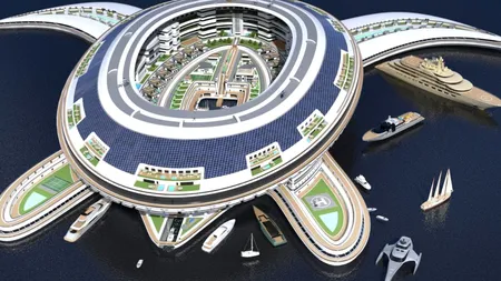 Terayachtul „Pangeos” în formă de țestoasă va putea găzdui 60.000 de persoane! Arabia Saudită va investi 8 miliarde de dolari pentru orașul plutitor