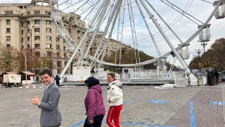 Nicuşor Dan anunţă deschiderea Târgului de Crăciun: Atracţia Târgului a fost deja montată GALERIE FOTO