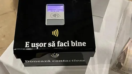 Biserica se adaptează vremurilor şi vine cu o idee inovativă: cutia milei cu POS contactless. Enoriaşii pot lăsa 5, 10 sau 50 de lei cu cardul