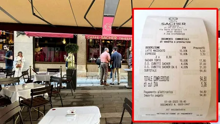 Cât a plătit un client pentru două cafele și două felii de tort. Nota de plată care a generat un val de reacții ”E incredibil!”