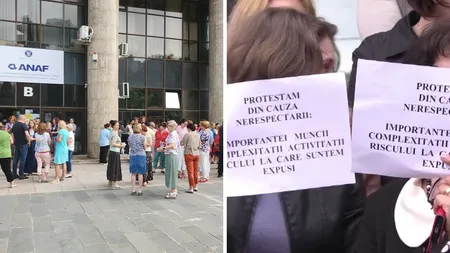 Angajații din Finanțe și ANAF continuă protestul astăzi. Salariații au întrerupt programul de lucru cu publicul
