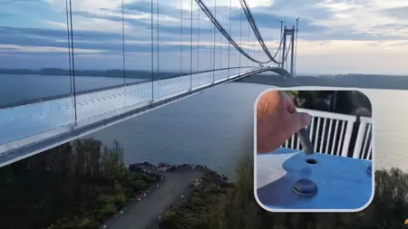 „Golden Gate de România” rămâne fără parapeți. CNAIR anunță că au mai fost găsite alte 125 de șuruburi slăbite pe podul suspendat peste Dunăre