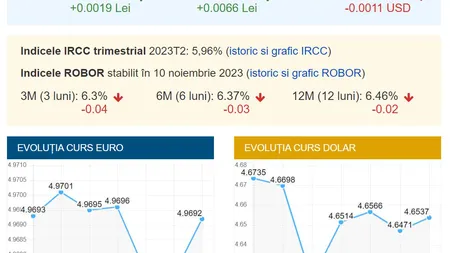 Curs valutar BNR 10 noiembrie. Finalul de săptămână aduce schimbări pentru gramul de aur, euro, dolar, lira sterlină și francul elvețian