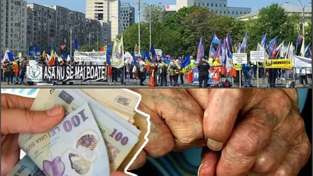 Noua Lege a Pensiilor, cauza celui mai mare protest pentru bani! 7 categorii de angajați au ieșit azi în Piața Victoriei să-și strige nemulțumirile