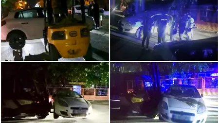 Incident bizar în Sectorul 6! Un bărbat a mutat o mașină parcată pe domeniul public cu motostivuitorul