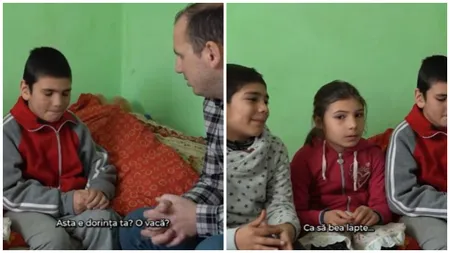 Lacrimi de sărăcie pentru trei frați orfani de tată și părăsiți de mamă. Micuții au o singură dorință: „Vrem o vacă”