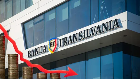 Acțiunile Băncii Transilvania se prăbușesc sub presiunea vânzărilor internaționale, iar indicele BVB coboară vertiginos!