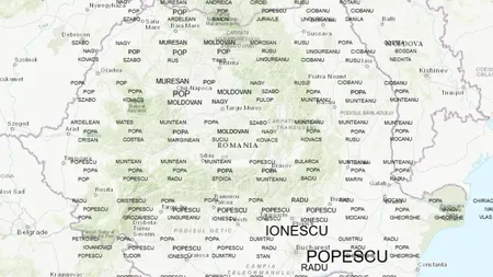 Harta numelor din România. De unde provin Popescu, Ionescu, Petrescu, Popa și celelalte nume