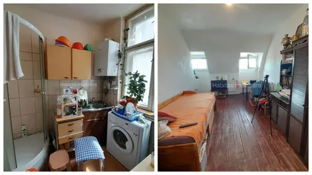 FOTO O garsonieră din Cluj, de 23mp, se vinde cu un preț de aproape 6.000 de euro pe metru pătrat. Cum arată locuința, ce are dușul în bucătărie