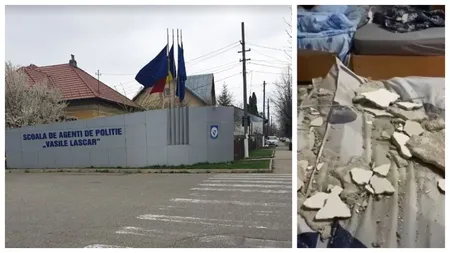 O parte din tavanul unei camere din căminul Şcolii de agenţi de Poliţie din Câmpina s-a prăbuşit. Sindicatul Europol: „Blestemul firmelor de casă”