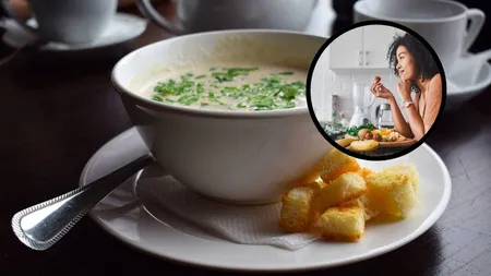 Rețeta simplă care te va cuceri pe loc. Supă cremoasă de cartofi cu ciuperci, gata în câteva minute