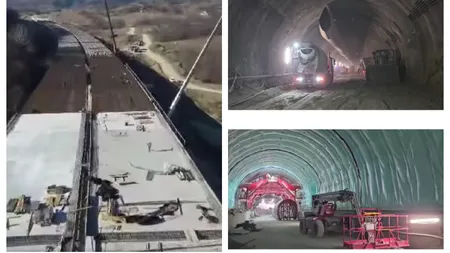 Stadiul lucrărilor pe Autostrada Sibiu-Pitești. Primul tunel forat pe o autostradă din România este aproape gata