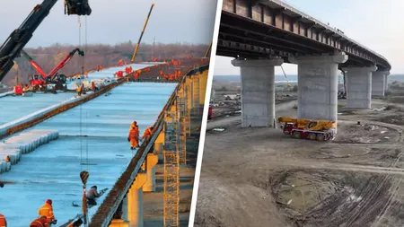 Podul impresionant construit pe Autostrada Moldovei A7. Noul lot ar urma să fie dat în circulație până la finalul anului 2025