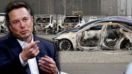 Mașini Tesla incendiate la o reprezentanță din Franța, după manifestațiile împotriva lui Elon Musk. Pagubele se ridică la 700.000 de euro