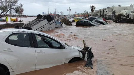 Imagini dramatice. Furtună puternică în Grecia! Indundațiile au lovit mai multe insule populare. VIDEO