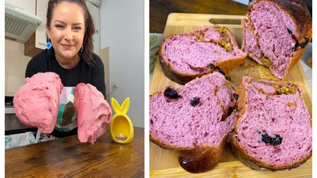 Cozonacul roz, noul trend culinar de pe Internet. Rețeta nu este deloc complicată: Se coace 45-50 de minute până devine auriu