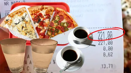 De necrezut! 221 lei pe două ape, două cafele și trei felii de pizza în Aeroportul Otopeni. Comercianții au întrecut măsura