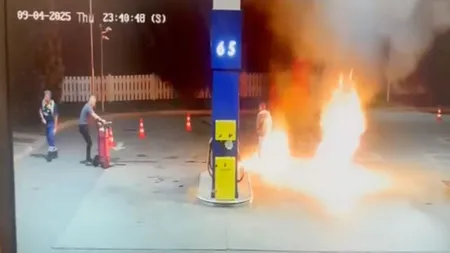 Incident în Timiș: Un bărbat beat a incendiat pompa de alimentare a unei benzinării și a aruncat combustibil aprins pe un angajat