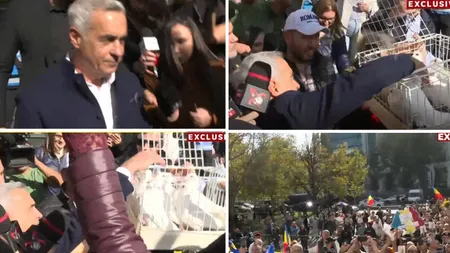 Călin Georgescu a eliberat porumbei la Tribunalul București: ”Justiția este complicele puterii. Justiția nu se poate preta la poliție politică”