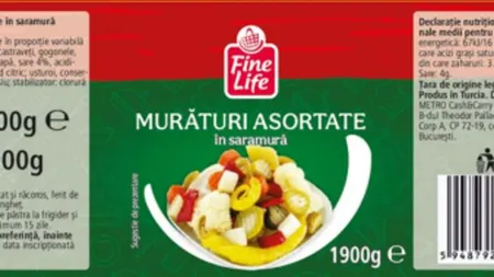 Alertă ANSVSA: Murături retrase din magazinele Metro din cauza prezenței unor alergeni