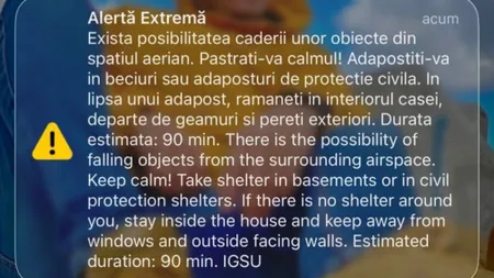 RO-Alert în Tulcea: Avertizare după detectarea unei posibile ținte aeriene la granița cu Ucraina