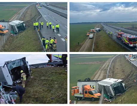 Autocar înmatriculat în România răsturnat pe o autostradă din Slovenia. Sunt cel puţin trei morţi și patru răniți