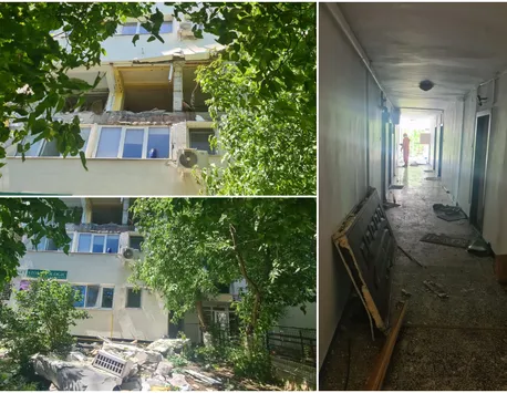 Explozie la un bloc din Bucureşti. Mai multe apartamente au fost afectate. O persoană a fost prinsă sub o placă de beton. VIDEO