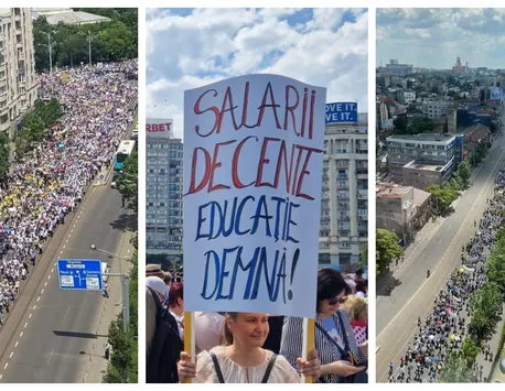 Sindicatele din Educație ies din nou în stradă. Protest cu 20.000 de persoane și marș în București. Ministrul Educației vrea ca dascălii greviști să recupereze orele pierdute