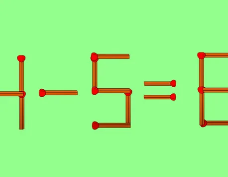 Test IQ cu chibrituri. Doar cei mai inteligenți oameni reușesc să-l rezolve. Trebuie să mutați un singur băț pentru a corecta 4 – 5 = 6