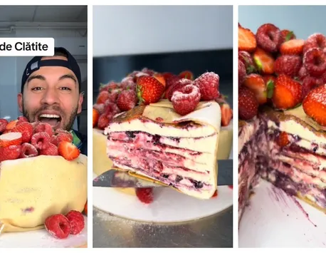 Rețetă de tort de clătite devenită virală pe internet. Desertul simplu care i-a cucerit pe toți