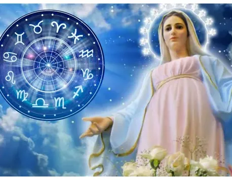 Fecioara Maria, regina ingerilor, anunţă zodiile cu aură divină