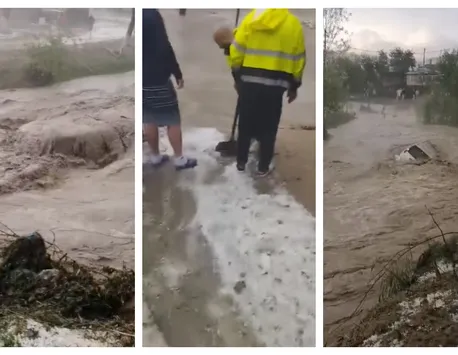 VIDEO Urgie în Prahova, o viitură a inundat case şi a distrus maşini. Imagini apocaliptice la Vâlcăneşti