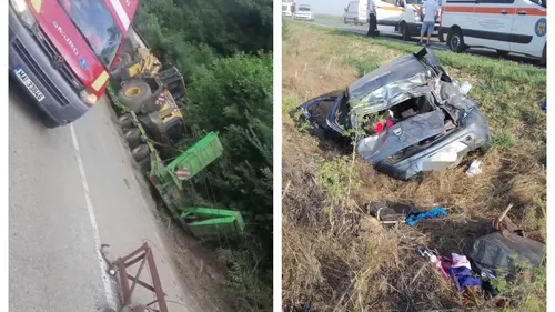 Val de accidente pe şoselele din ţară. Şapte persoane au fost rănite după ce un tren a lovit firele de electricitate de pe un stâlp