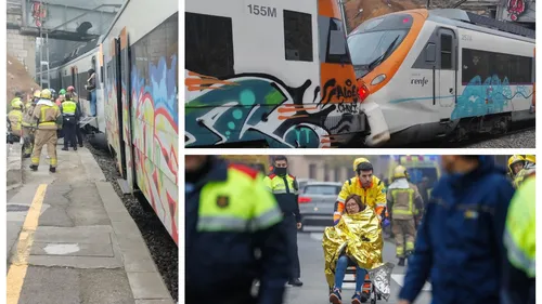 Două trenuri de călători s-au ciocnit în Barcelona. Sunt peste 150 de răniţi