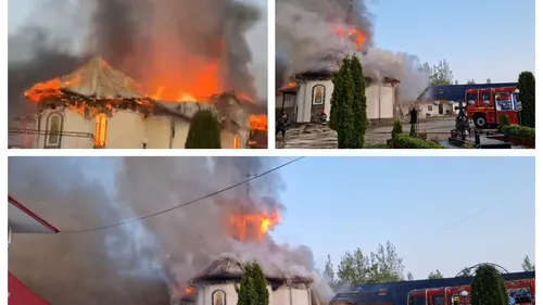 Incendiu violent la una dintre cele mai vechi mânăstiri din ţară FOTO