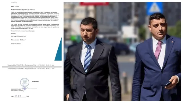 AUR a mințit. Departamentul de Justiție al SUA publică contractul de lobby de 1,5 milioane de euro semnat de partidul AUR, prin Marius Lulea. Formațiunea lui George Simion a depus sesizare la DIICOT împotriva România TV la publicarea informației, susținând că e falsă